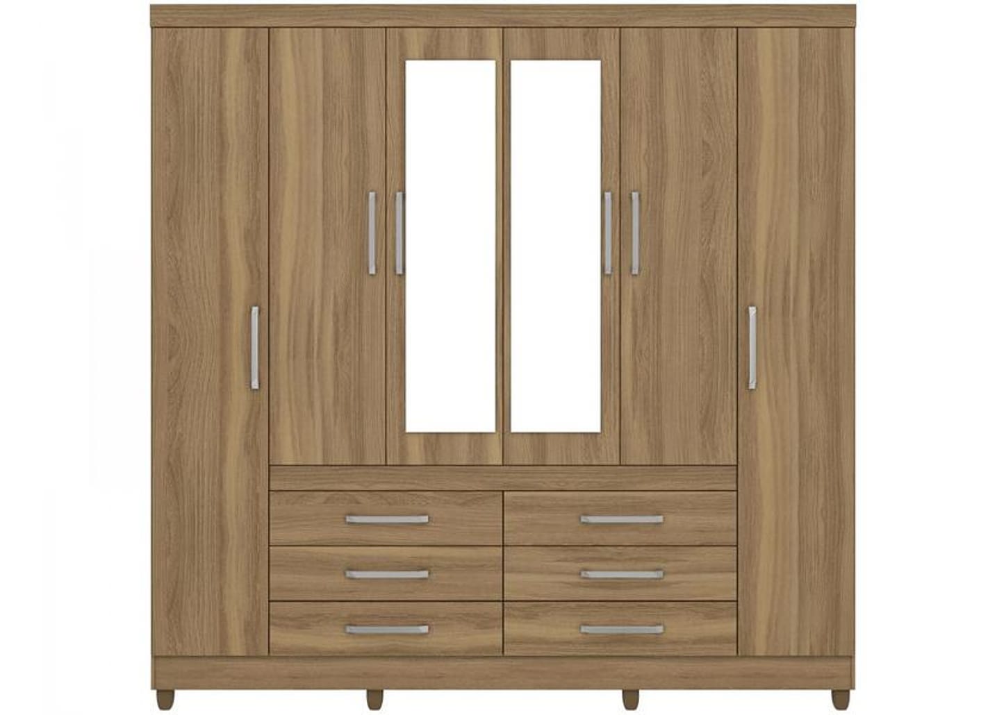 Guarda-roupa Casal com Espelho 6 Portas 6 Gavetas Demóbile Paris II