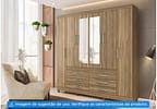 Guarda-roupa Casal com Espelho 6 Portas 6 Gavetas Demóbile Paris II