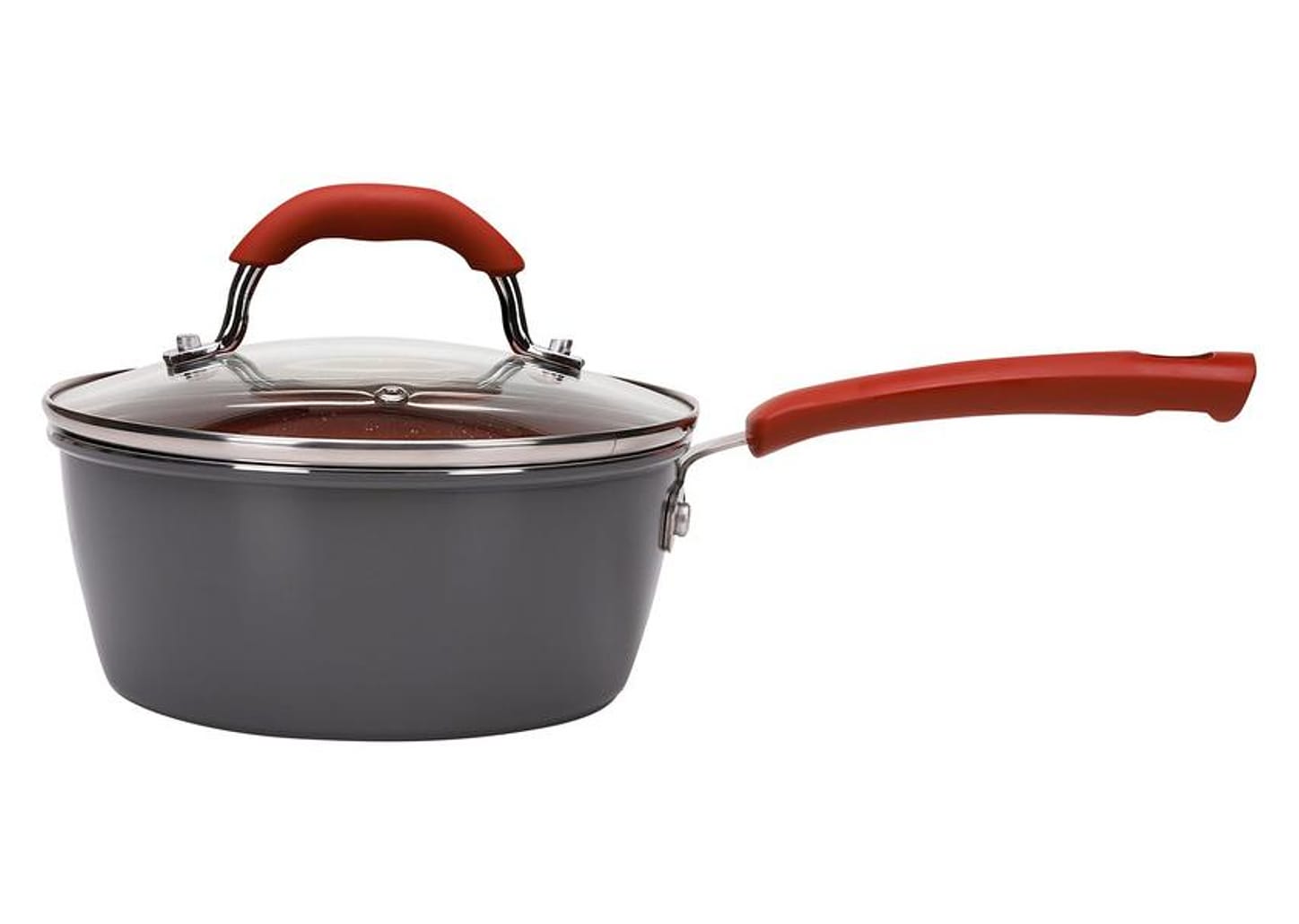 Jogo de Panelas Brinox Revestimento Cerâmico de Alumínio Vermelho e Cinza 8 Peças Select Marble