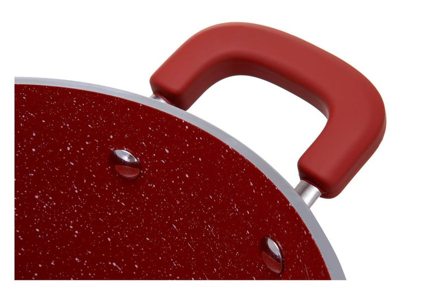 Jogo de Panelas Brinox Revestimento Cerâmico de Alumínio Vermelho e Cinza 8 Peças Select Marble