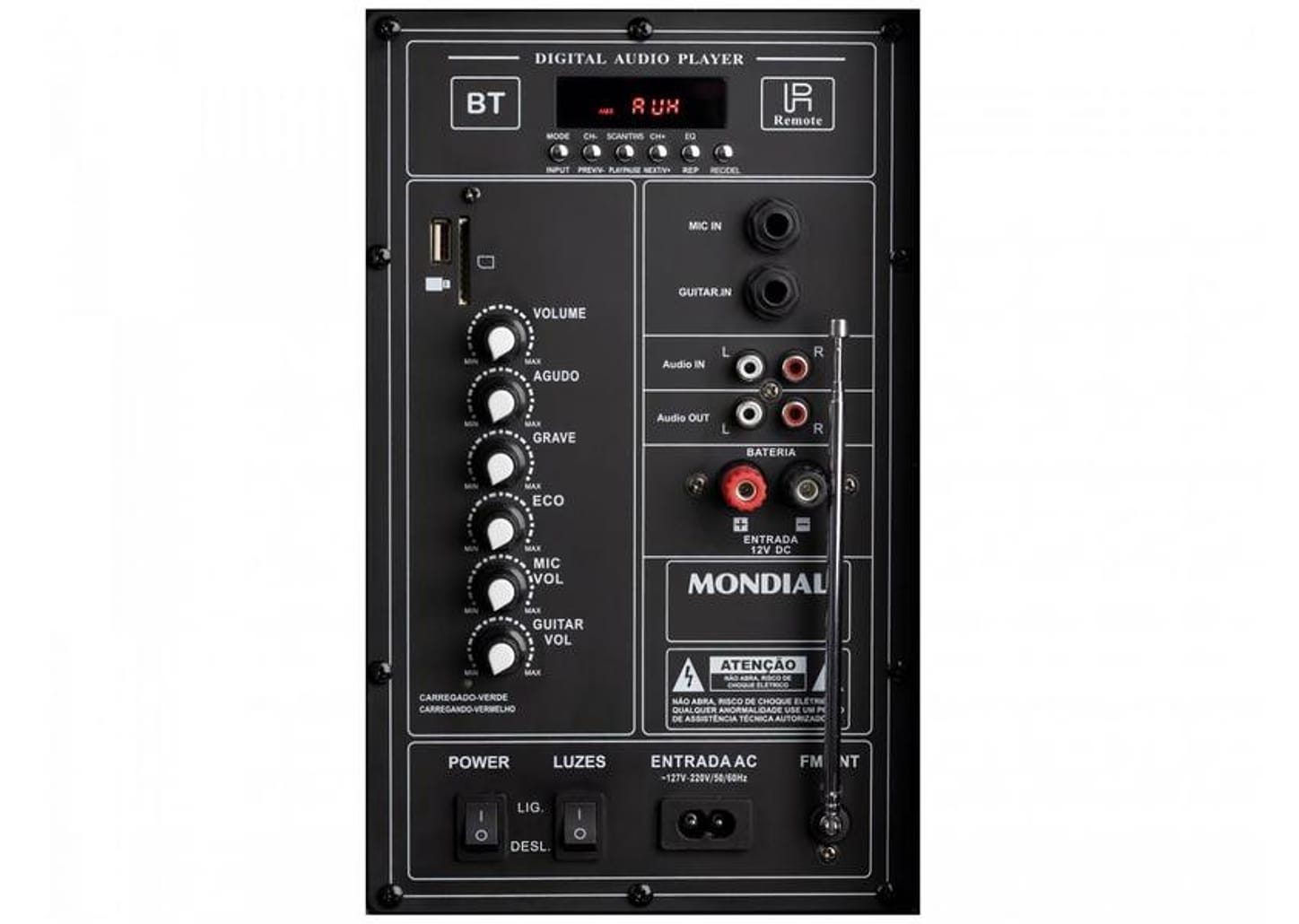 Caixa de Som Mondial Connect Power CM-550 - Bluetooth Amplificada 550W 12” USB