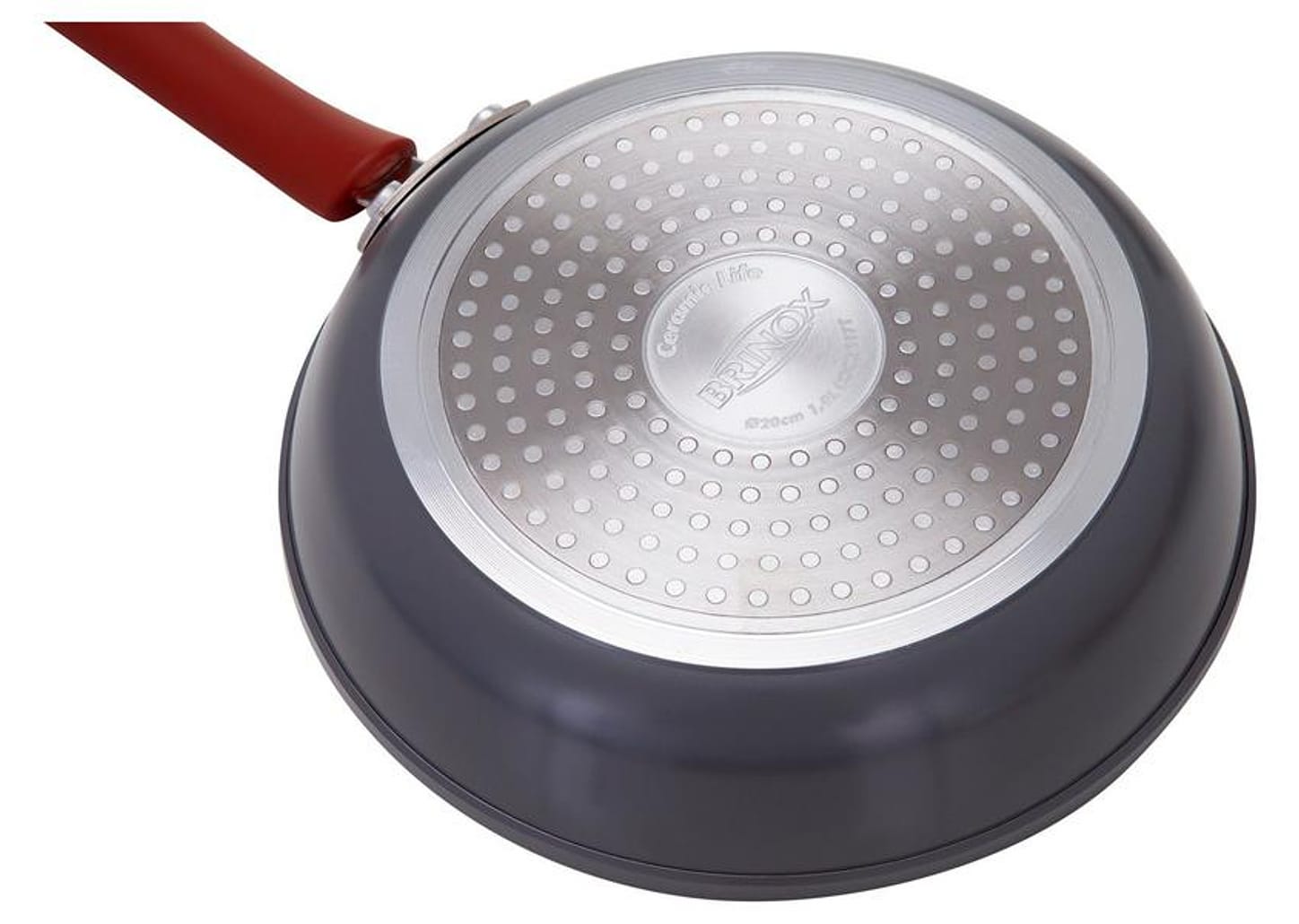 Jogo de Panelas Brinox Revestimento Cerâmico de Alumínio Vermelho e Cinza 8 Peças Select Marble