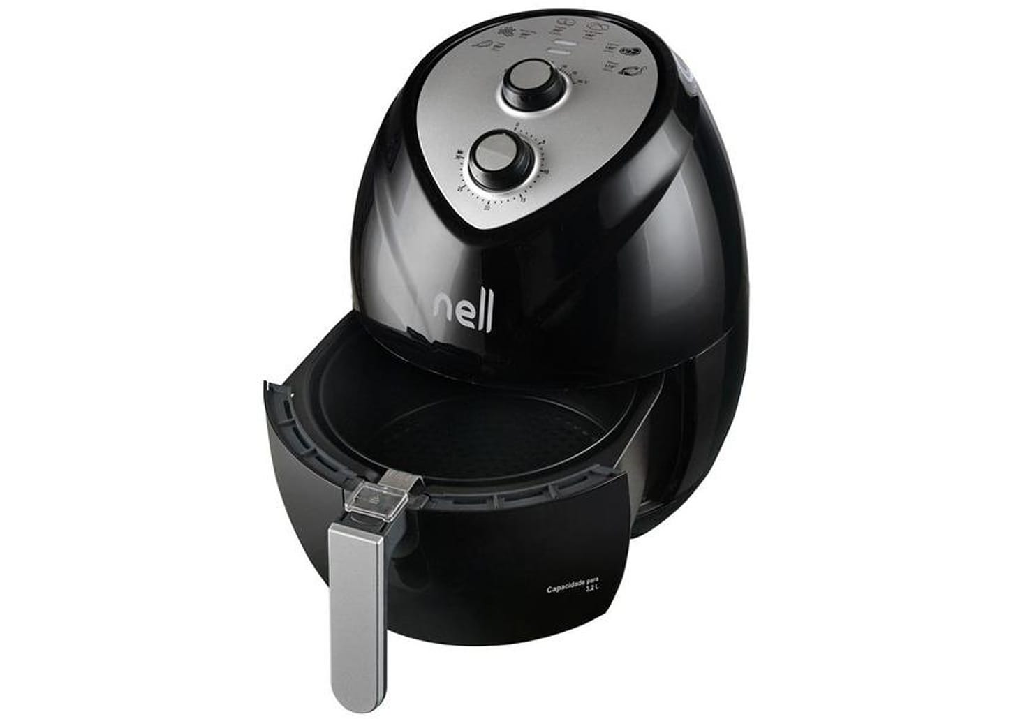 Fritadeira Elétrica sem Óleo/Air Fryer Nell Fit - Preto 3,2L com Timer