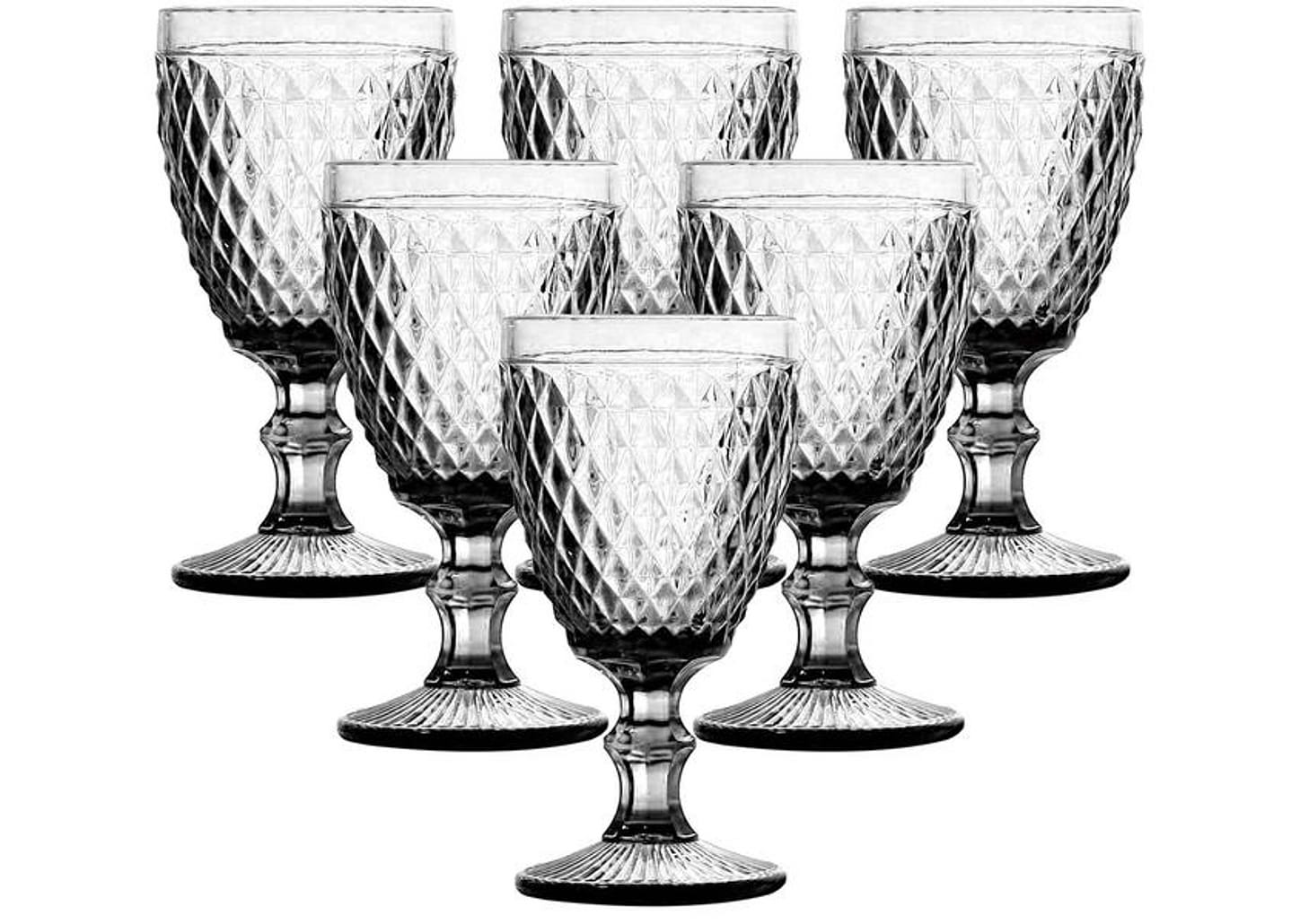 Jogo de Taças de Vidro 330ml 6 Peças Haus - Bico de Jaca Empire