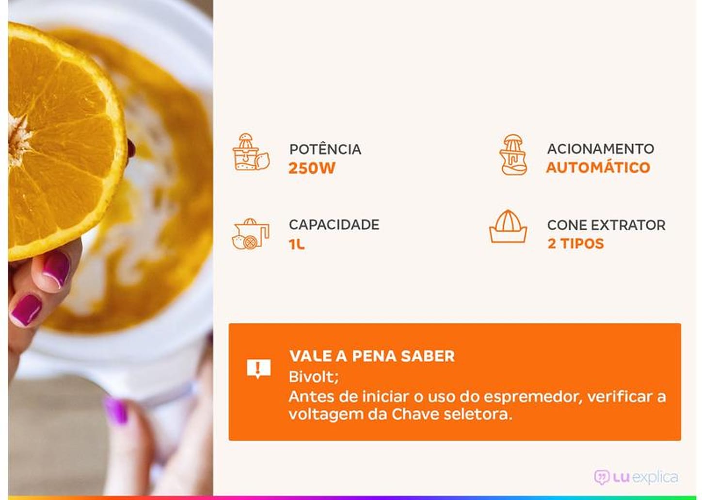 Espremedor de Frutas Mondial Cozinha E-10 Elétrico Inox 250W Capacidade 1L