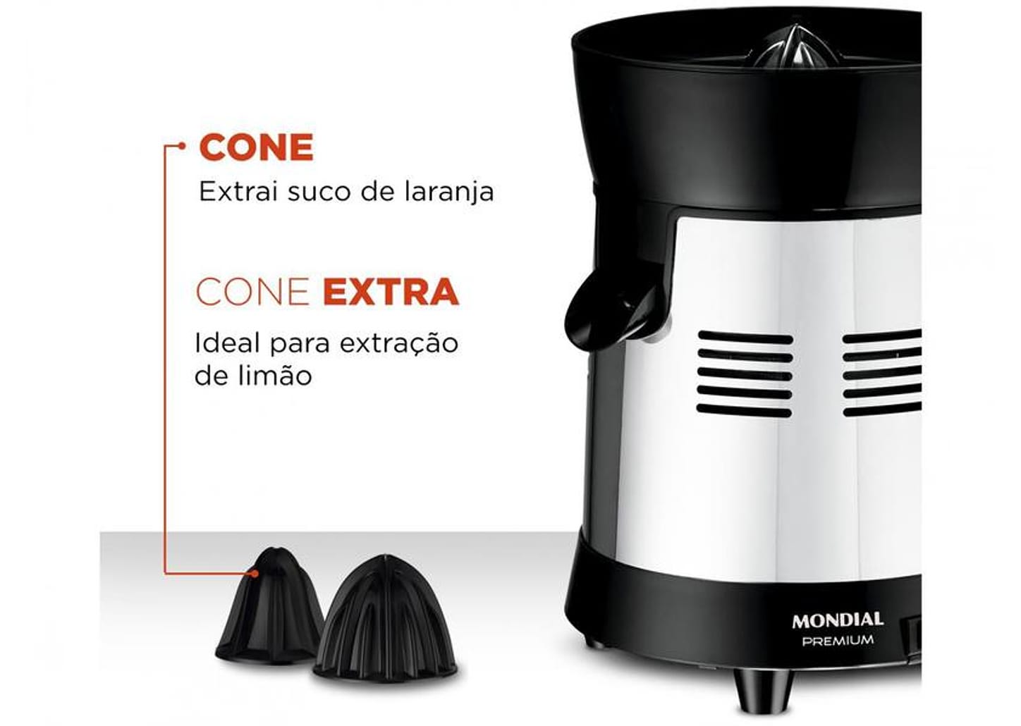 Espremedor de Frutas Mondial Cozinha E-10 Elétrico Inox 250W Capacidade 1L