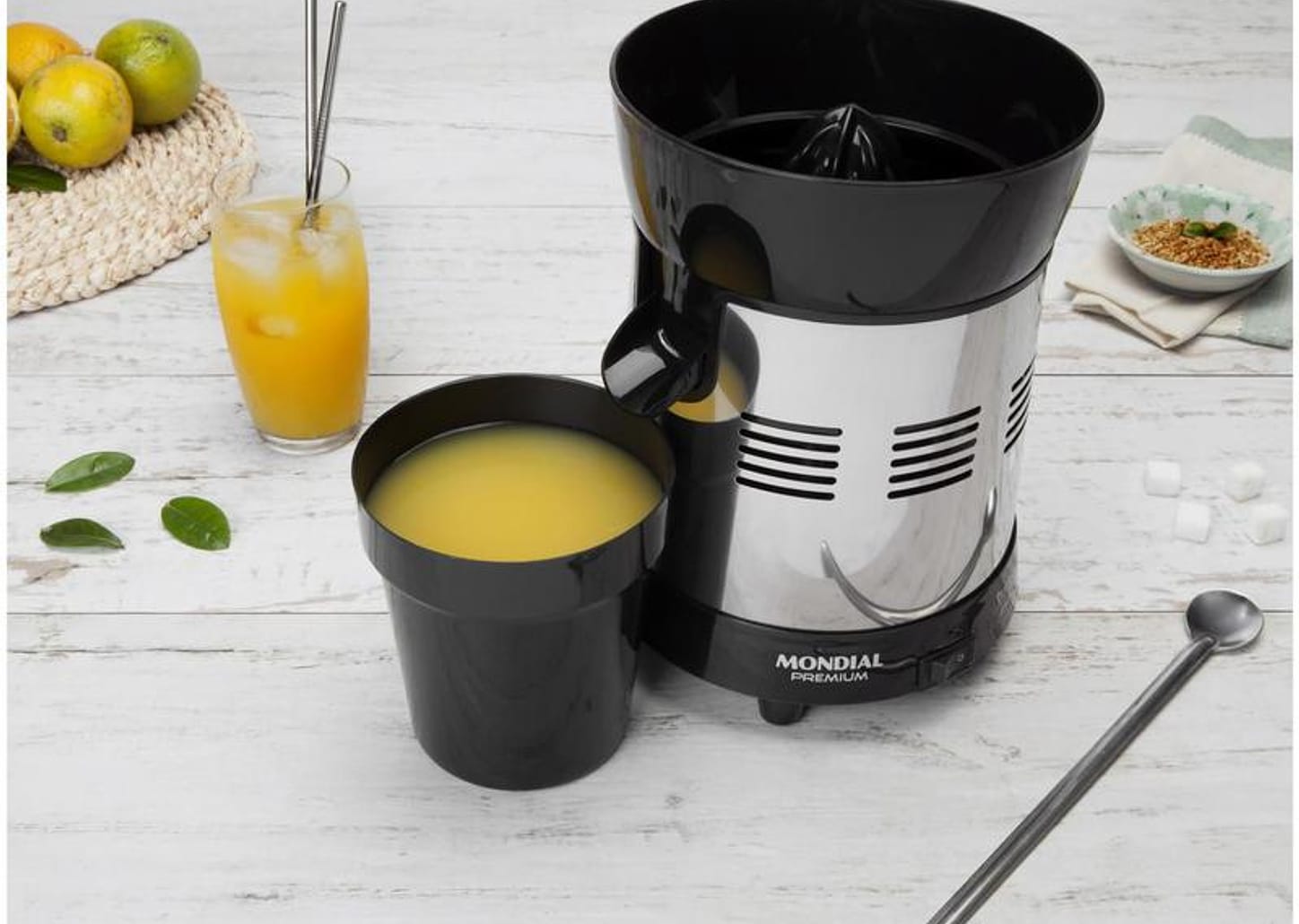 Espremedor de Frutas Mondial Cozinha E-10 Elétrico Inox 250W Capacidade 1L