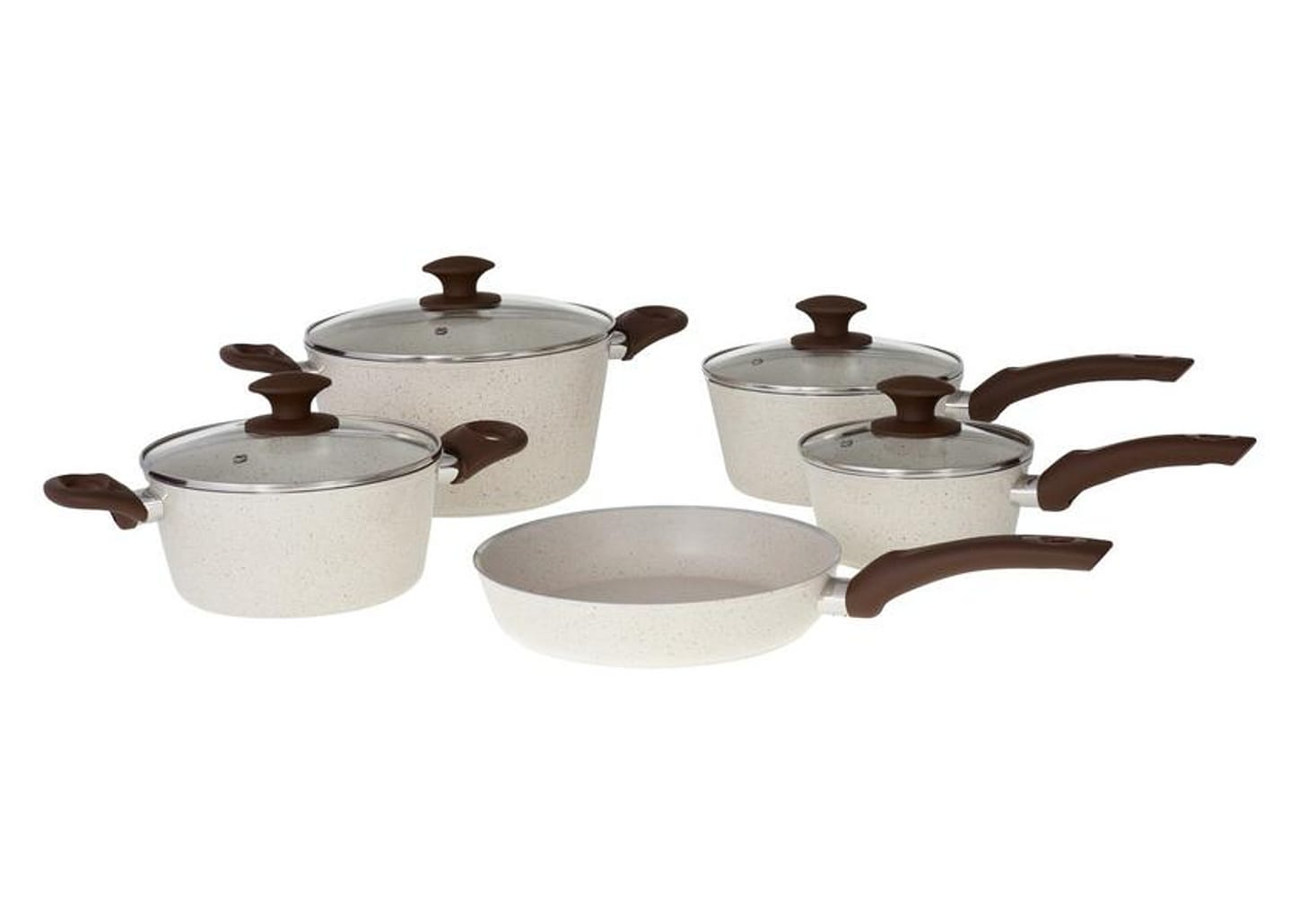 Jogo de Panelas Brinox Revestimento Cerâmico de Alumínio Vanilla 5 Peças Optima