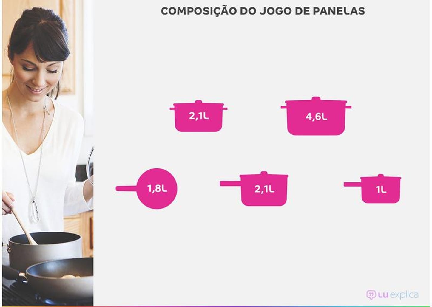 Jogo de Panelas Brinox Revestimento Cerâmico de Alumínio Vanilla 5 Peças Optima