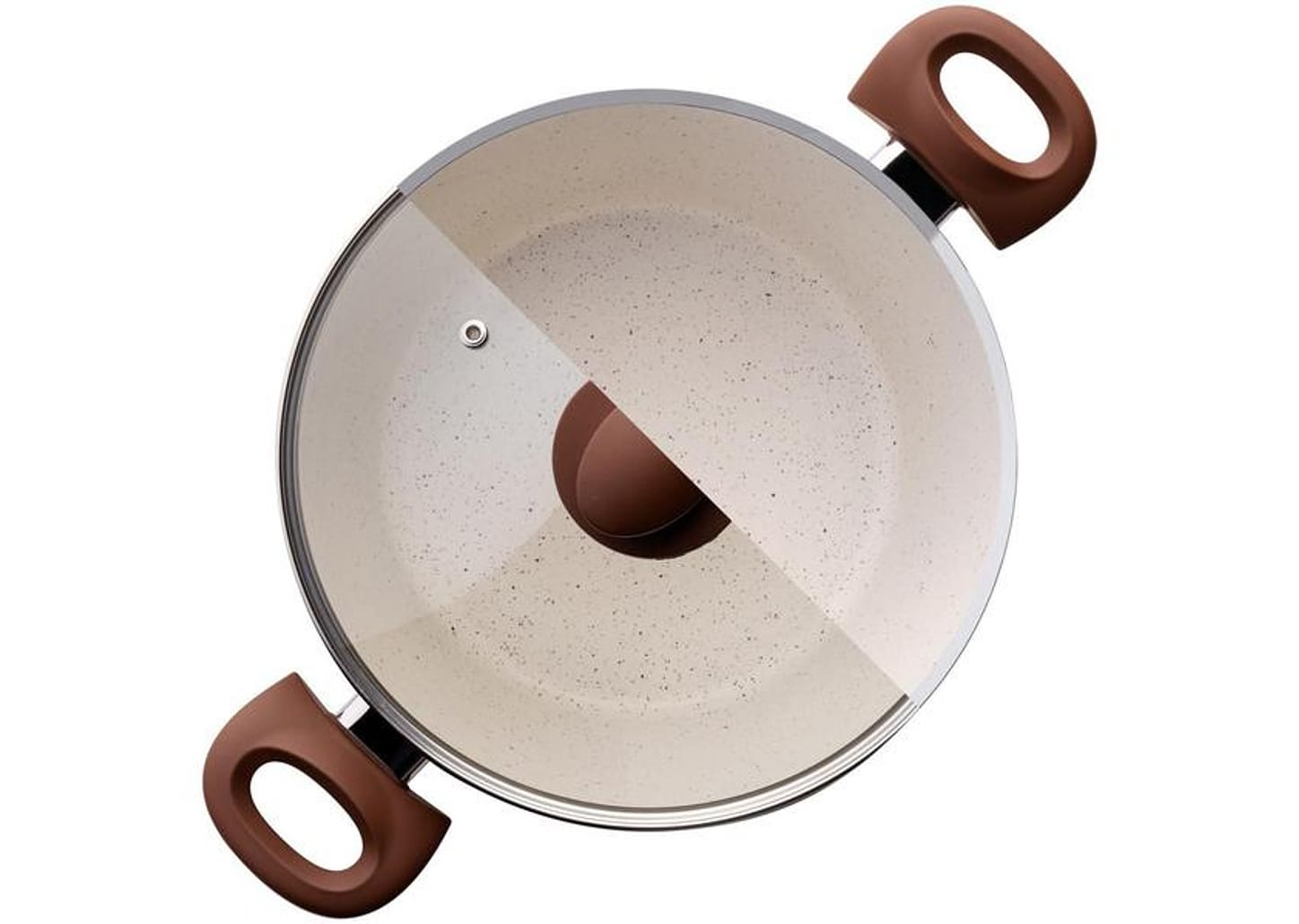 Jogo de Panelas Brinox Revestimento Cerâmico de Alumínio Vanilla 5 Peças Optima