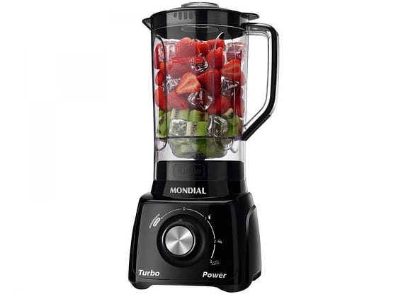 Liquidificador Mondial Turbo Power L-99 FB - Preto com Filtro 3 Velocidades 550W