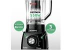 Liquidificador Mondial Turbo Power L-99 FB - Preto com Filtro 3 Velocidades 550W