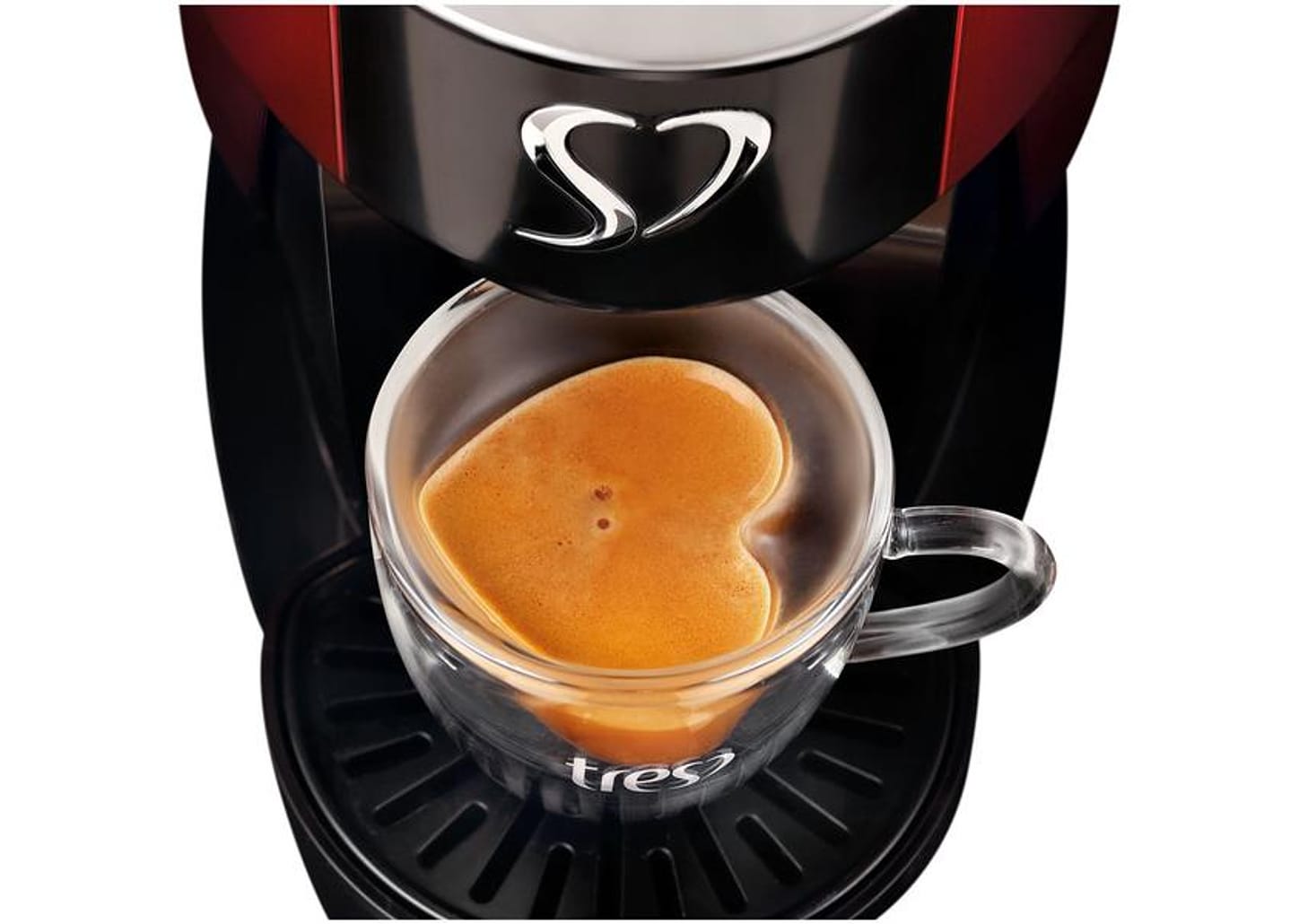 Cafeteira Espresso TRES 3 Corações Touch Vermelha
