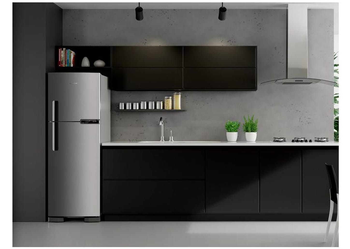 Geladeira Brastemp Frost Free Duplex 375L Inox com Compartimento Extrafrio Fresh Zone BRM44HK