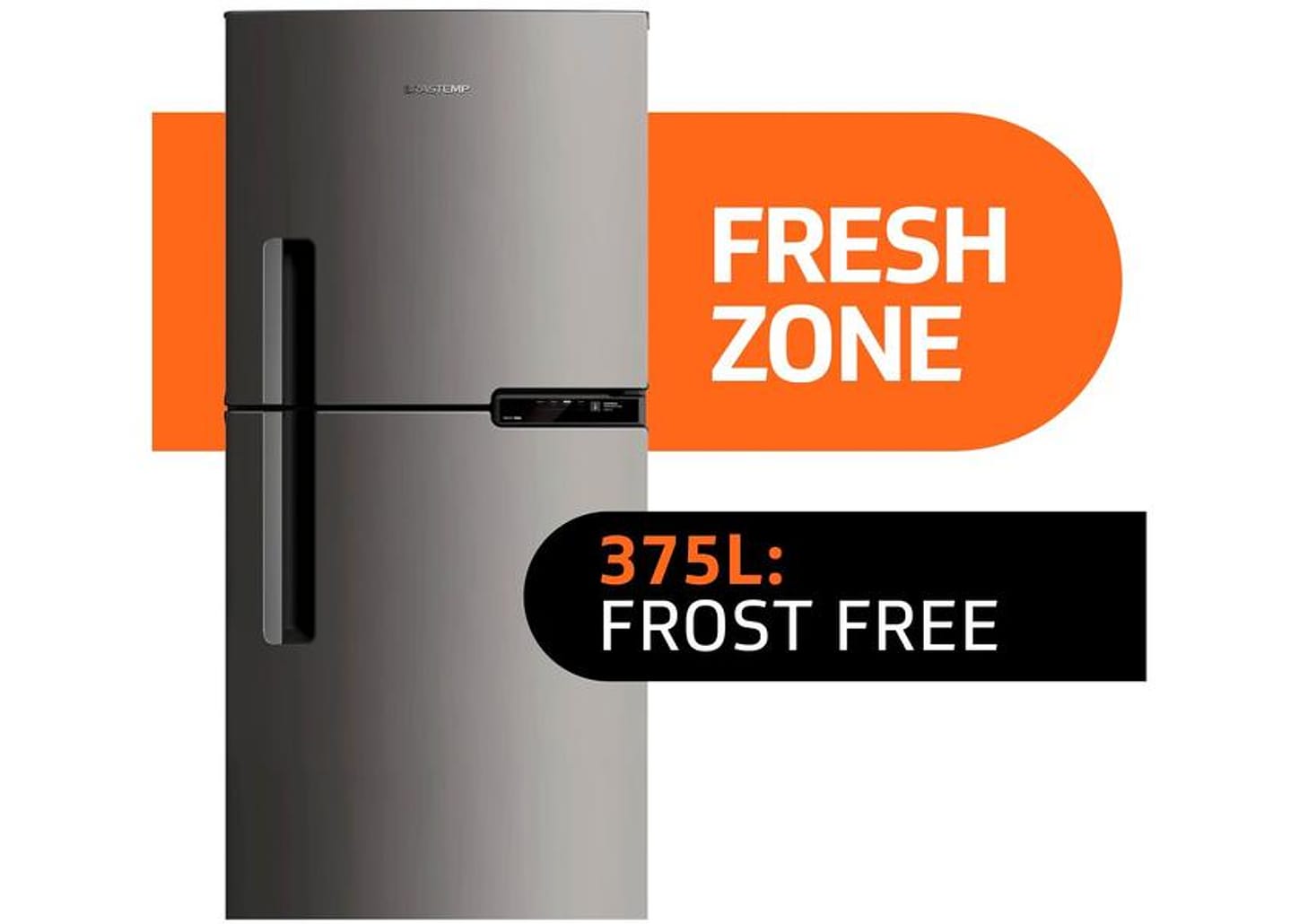 Geladeira Brastemp Frost Free Duplex 375L Inox com Compartimento Extrafrio Fresh Zone BRM44HK