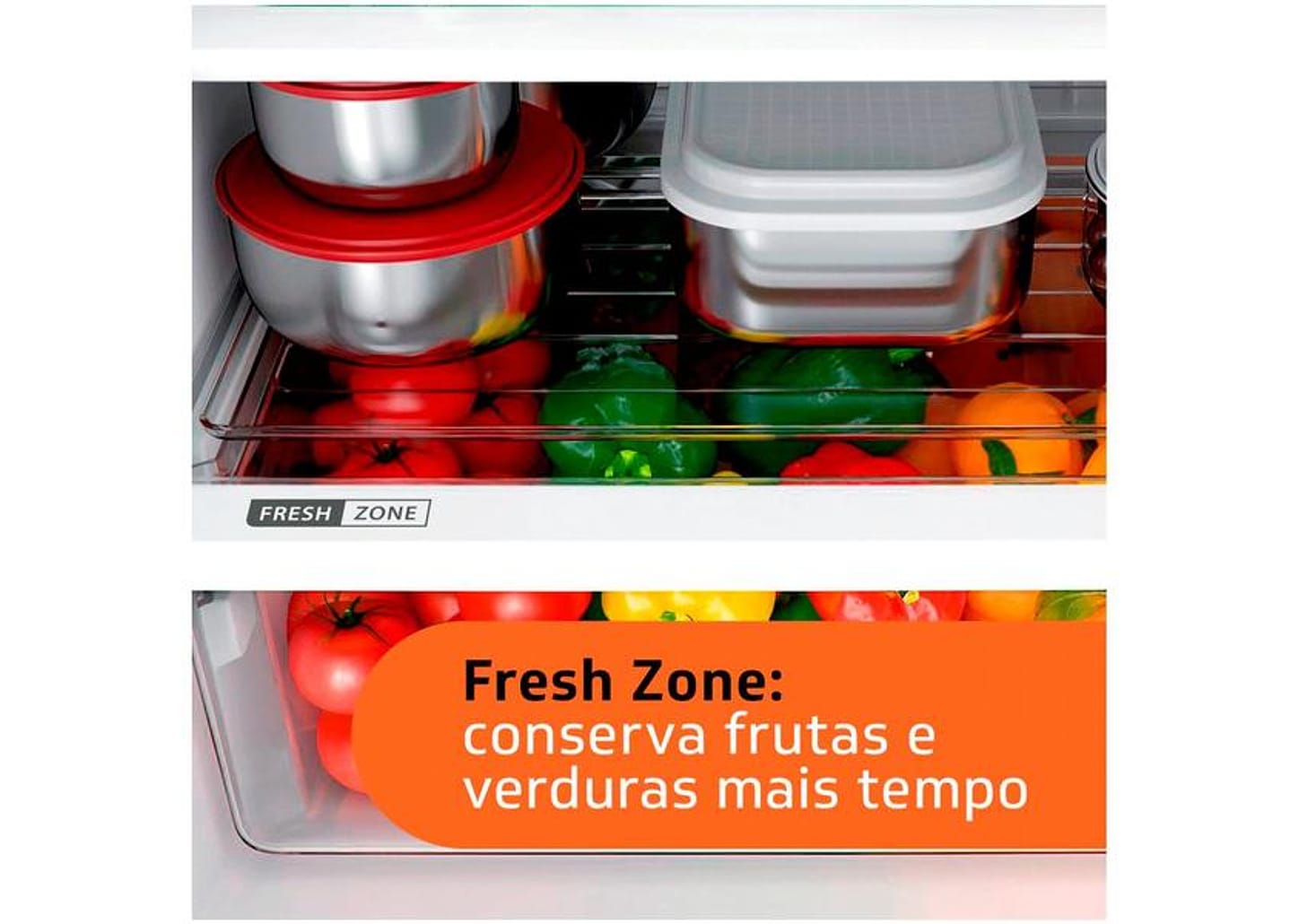 Geladeira Brastemp Frost Free Duplex 375L Inox com Compartimento Extrafrio Fresh Zone BRM44HK