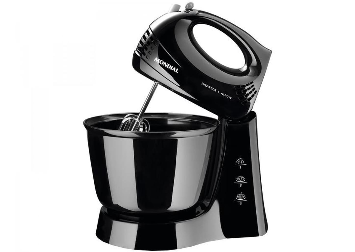 Batedeira Mondial Preto 400W Prática B-44-B 3 Velocidades