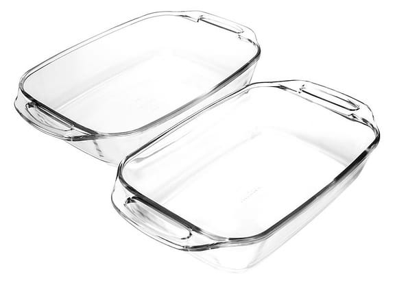 Conjunto de Assadeiras Marinex Retangular de Vidro 2 Peças Com Alça Seletta 15390201018561