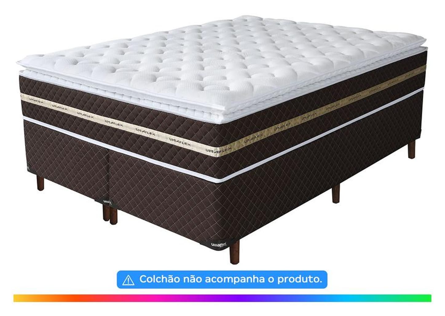 Base Cama Box Queen Size Umaflex Bipartido 42x158x198cm Prada