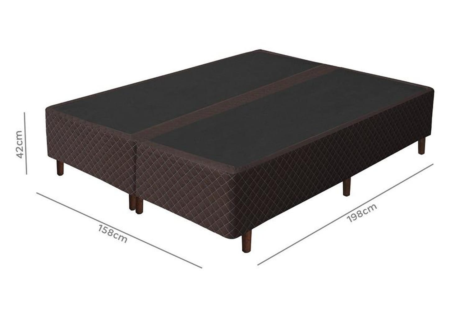 Base Cama Box Queen Size Umaflex Bipartido 42x158x198cm Prada
