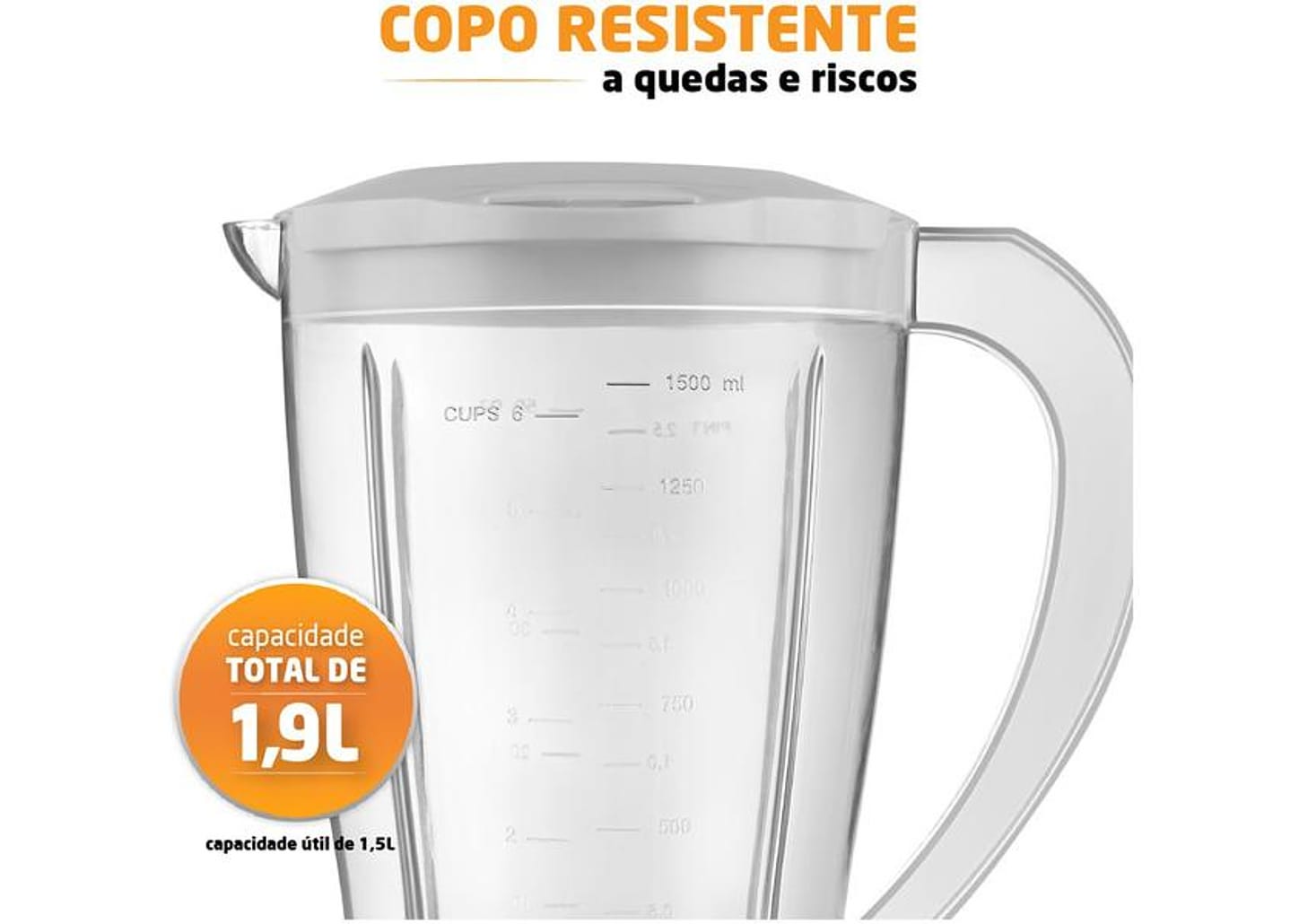 Liquidificador Mondial Easy Power L-550-W - Branco 2 Velocidades 550W