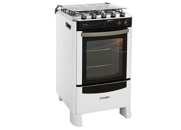 Fogão 4 Bocas Esmaltec Branco - Acendimento Automático Topázio