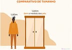Guarda-roupa com Espelho 4 Portas 4 Gavetas Araplac Pequim