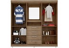 Guarda-roupa com Espelho 4 Portas 4 Gavetas Araplac Pequim
