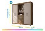 Guarda-roupa com Espelho 4 Portas 4 Gavetas Araplac Pequim
