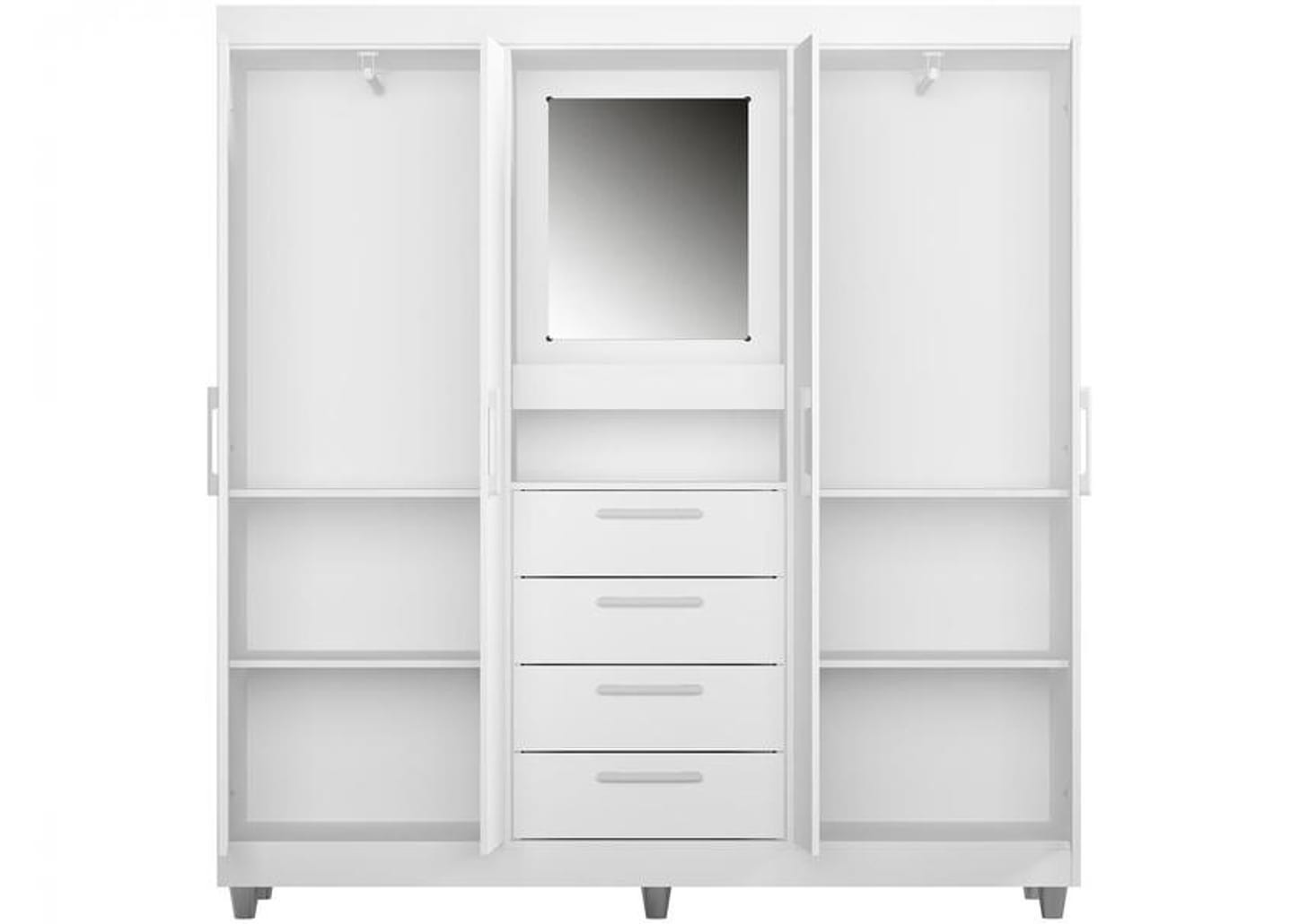 Guarda-roupa com Espelho 4 Portas 4 Gavetas Araplac Pequim