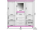 Guarda-roupa com Espelho 4 Portas 4 Gavetas Araplac Pequim
