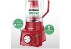 Liquidificador Mondial Turbo L-900 FR Copo - Vermelho Com Filtro 05 Velocidades 900W