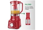 Liquidificador Mondial Turbo L-900 FR Copo - Vermelho Com Filtro 05 Velocidades 900W
