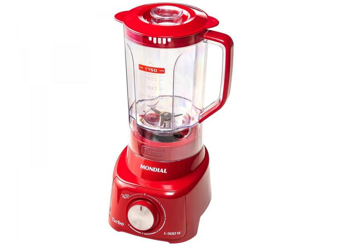 Liquidificador Mondial Turbo L-900 FR Copo - Vermelho Com Filtro 05 Velocidades 900W