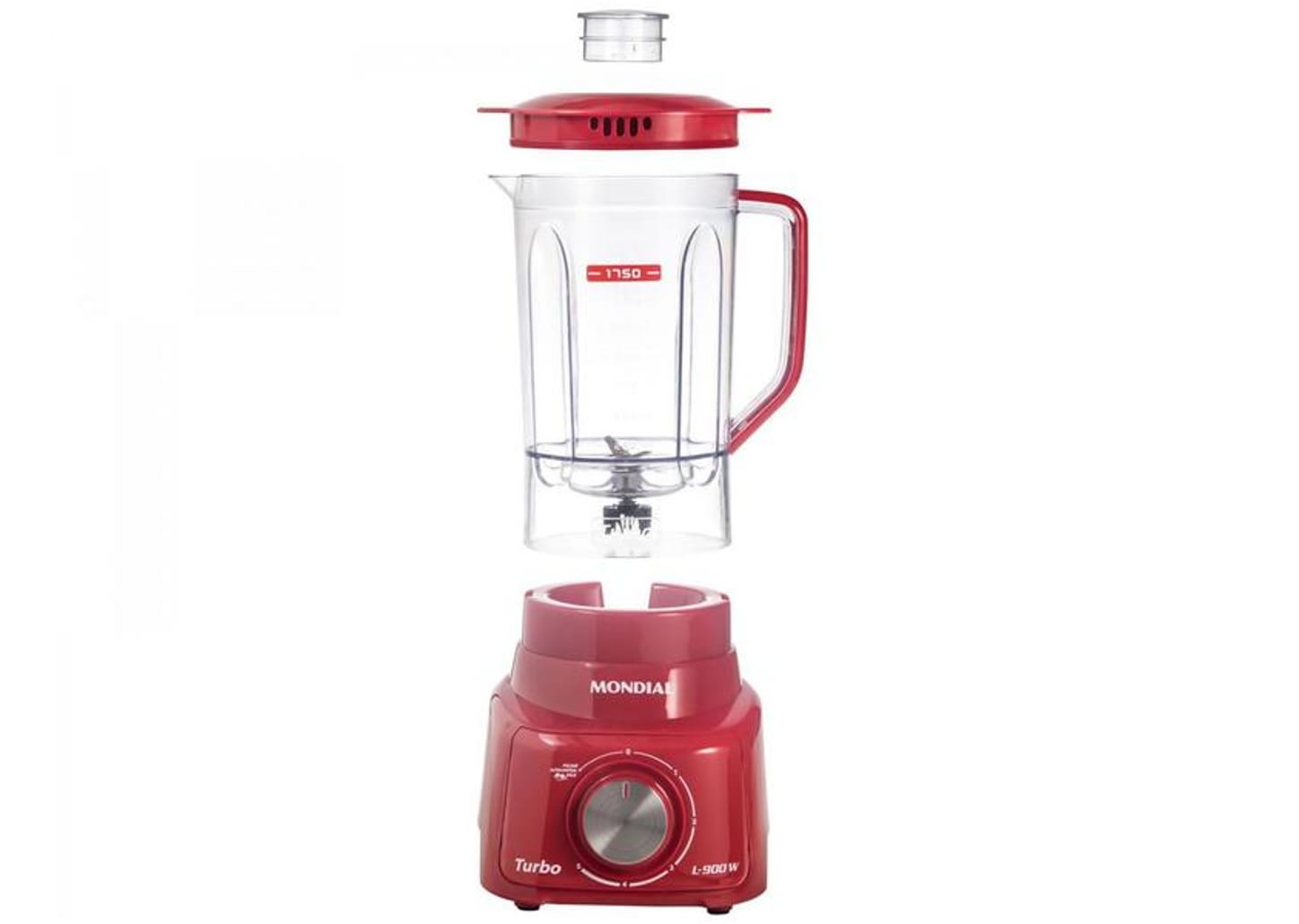 Liquidificador Mondial Turbo L-900 FR Copo - Vermelho Com Filtro 05 Velocidades 900W