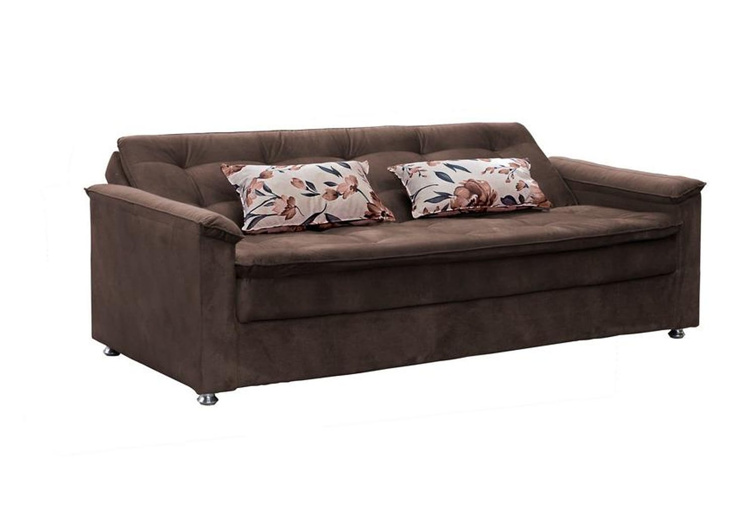 Sofá-cama Casal 3 Lugares Reclinável Veludo - Matrix Nanda