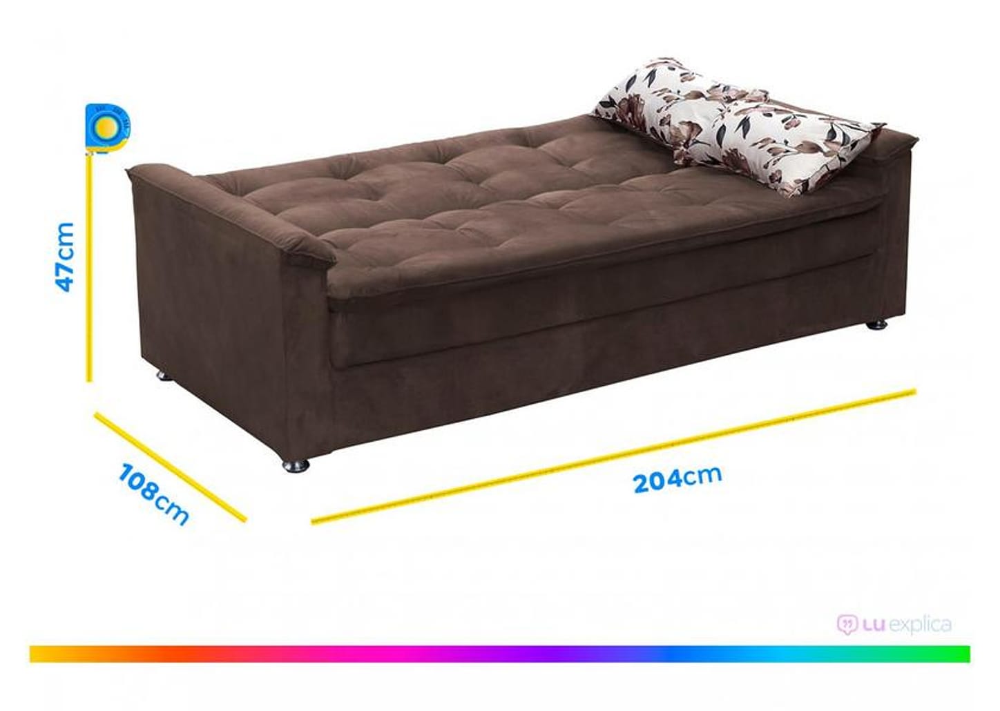 Sofá-cama Casal 3 Lugares Reclinável Veludo - Matrix Nanda