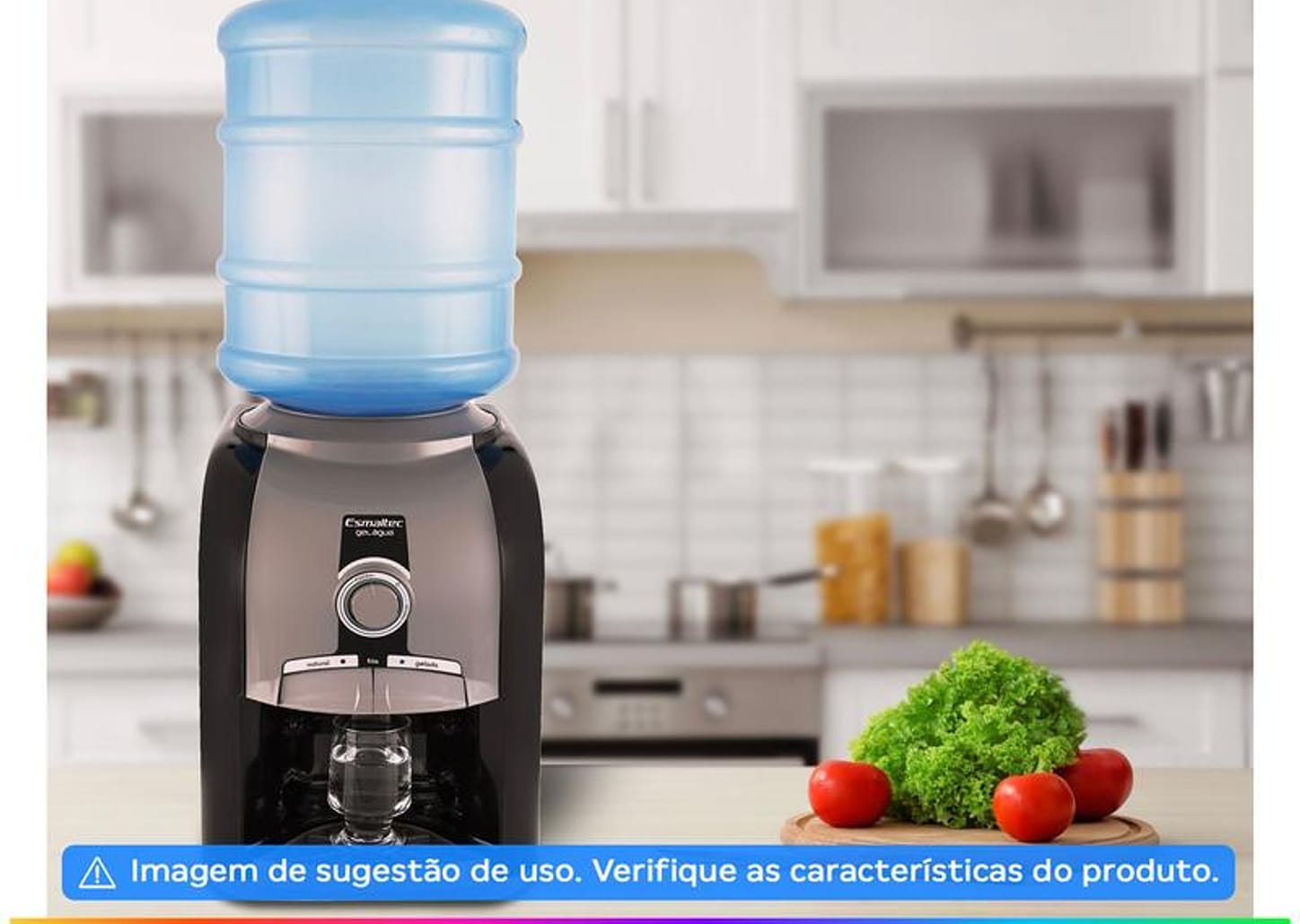 Bebedouro de Água Esmaltec de Mesa - Refrigerado por Compressor Stilo Black EGM30