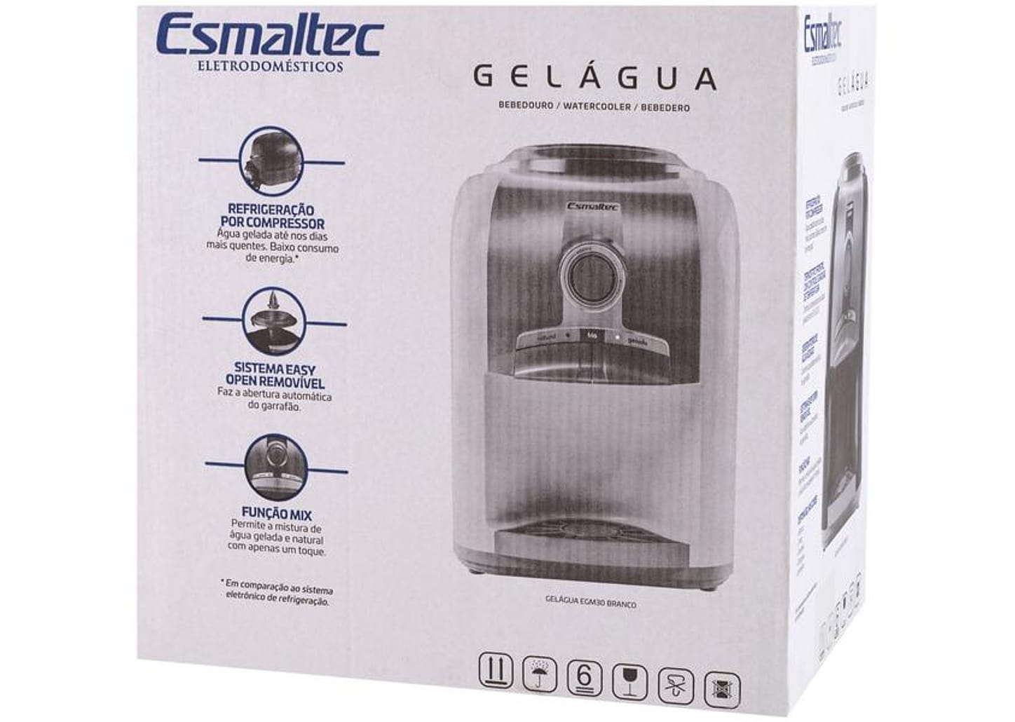 Bebedouro de Água Esmaltec de Mesa - Refrigerado por Compressor Stilo Black EGM30