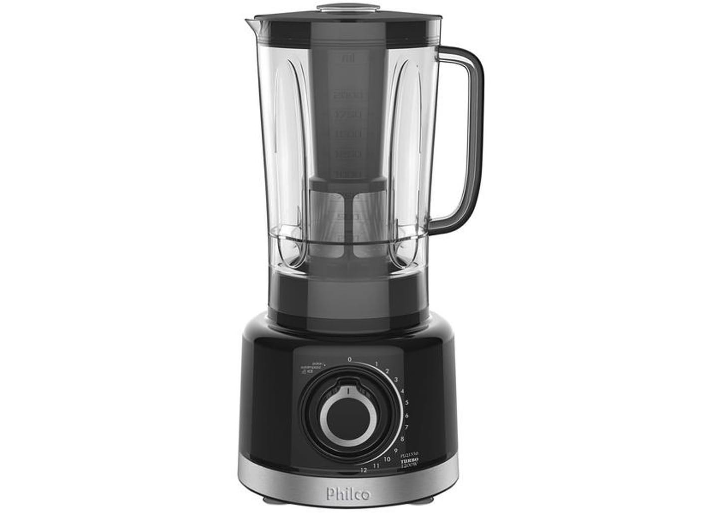 Liquidificador Philco Turbo PLQ1550P Preto com Filtro 12 Velocidades + Pulsar 1200W