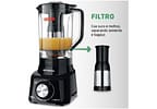 Liquidificador Mondial Turbo L-900 FB Copo - Preto Com Filtro 05 Velocidades 900W
