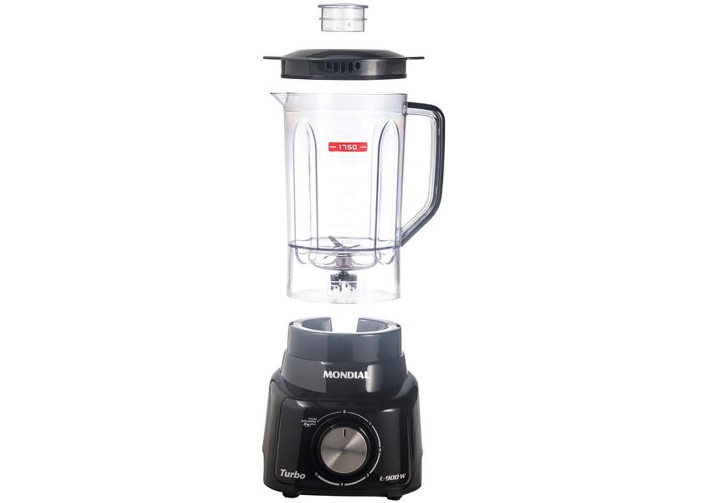 Liquidificador Mondial Turbo L-900 FB Copo - Preto Com Filtro 05 Velocidades 900W