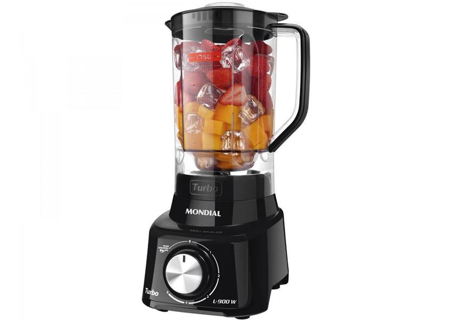 Liquidificador Mondial Turbo L-900 FB Copo - Preto Com Filtro 05 Velocidades 900W