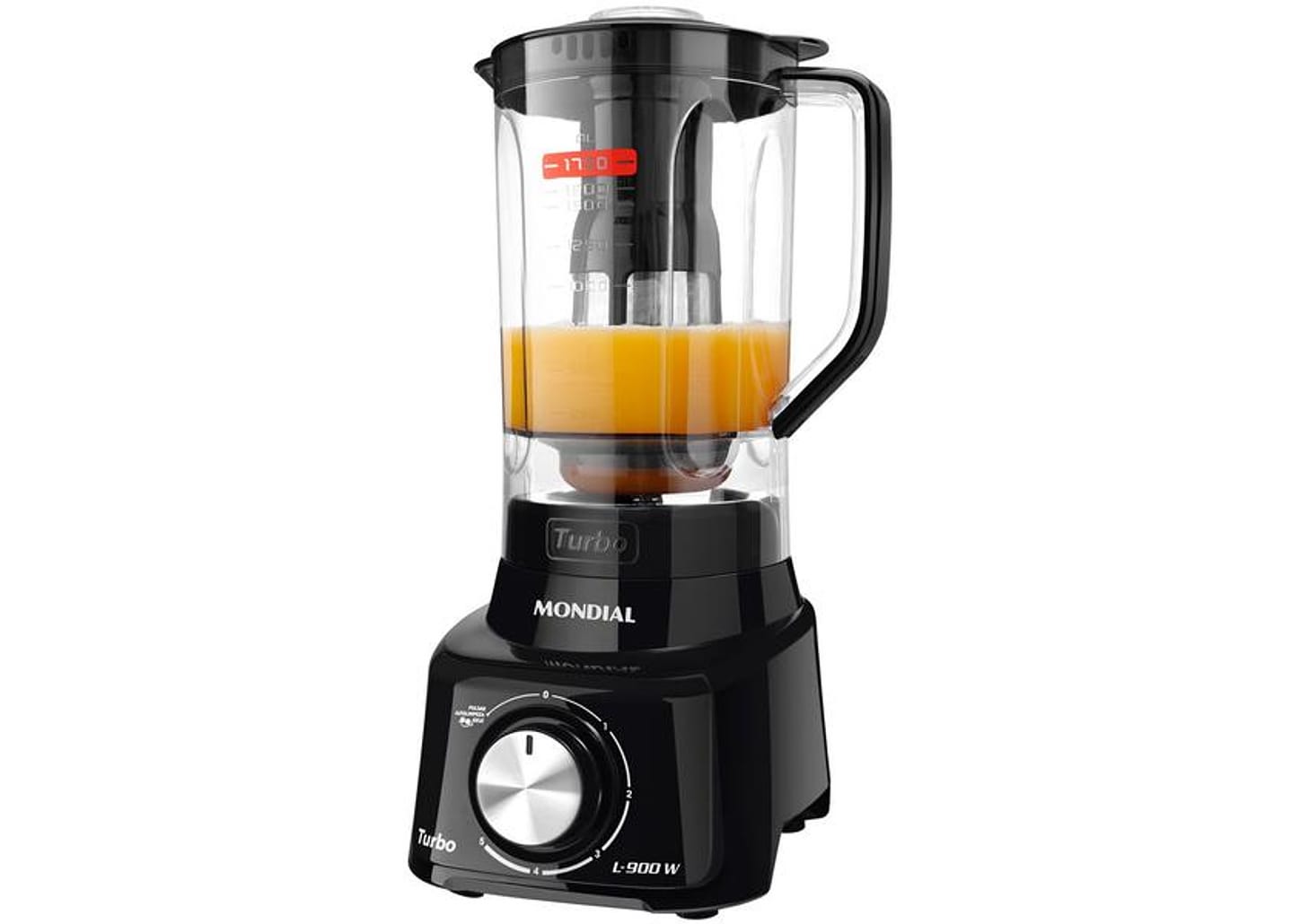 Liquidificador Mondial Turbo L-900 FB Copo - Preto Com Filtro 05 Velocidades 900W