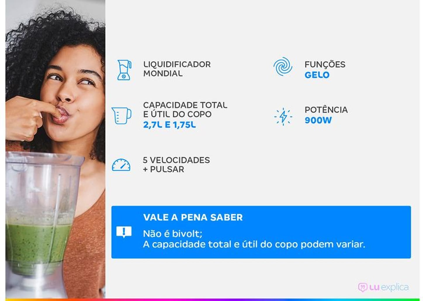 Liquidificador Mondial Turbo L-900 FB Copo - Preto Com Filtro 05 Velocidades 900W