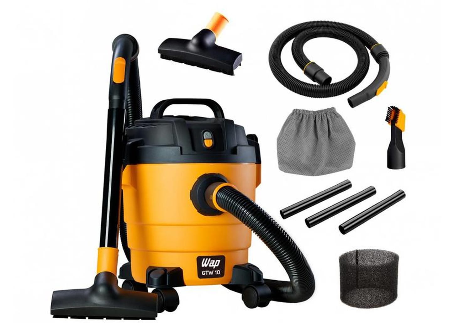 Aspirador de Pó e Água Wap GTW 10 com Porta - Acessórios 1400W Amarelo e Preto