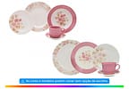 Aparelho de Jantar Chá 30 Peças Biona - Cerâmica Redondo Rosa Donna AE30-5160