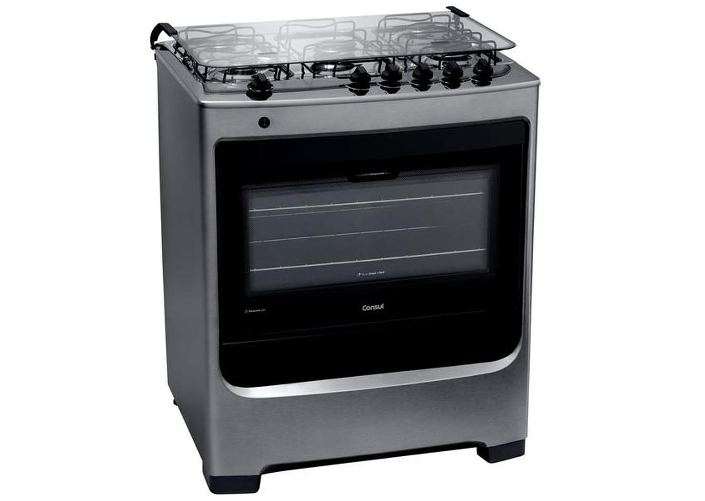Fogão Consul 5 Bocas Inox com Botões Removíveis - CFS5 NAR Bivolt