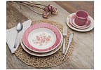Aparelho de Jantar Chá 30 Peças Biona - Cerâmica Redondo Rosa Donna AE30-5160