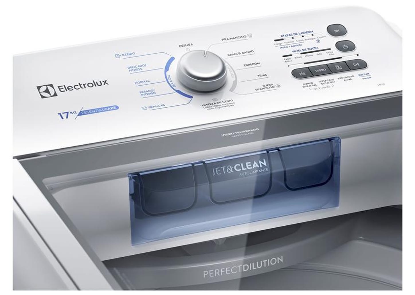 Lavadora de Roupas Electrolux LED17 Essential Care 17Kg Cesto Inox 11 Programas de Lavagem